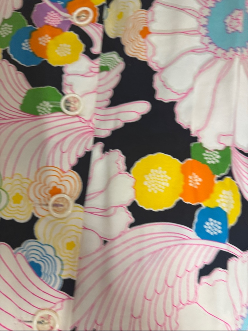 Vintage Floral Button-Front A-Line Skirt - Picture 2 of 11
